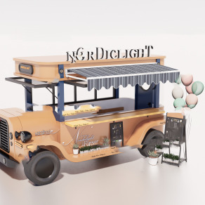 工业风移动摊位 餐车 冰淇淋车 小吃车